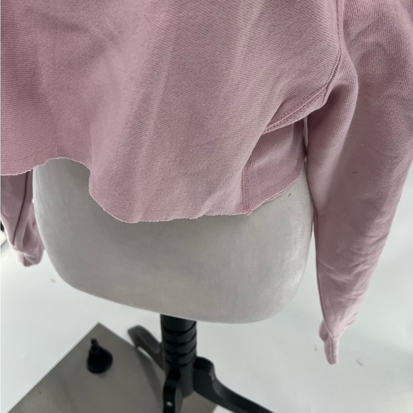 Champion Reverse Weave Cropped Cut-Off Crew Oversized Pink Size XS - Picture 3 of 9